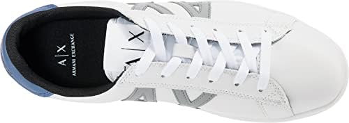 A | X ARMANI EXCHANGE Men's Classics Sneaker, White + Grey, 11.5 | Image 4