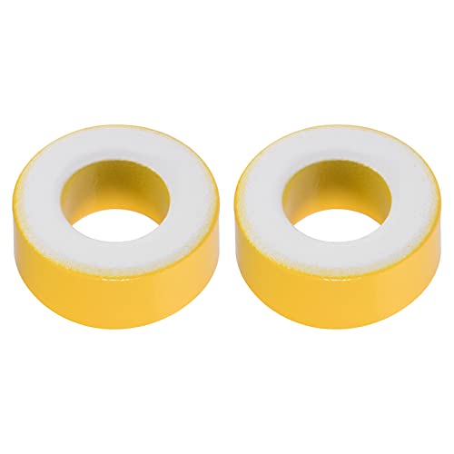 YOKIVE 2uds Toroide Núcleo, Ferrita Choques Anillo Hierro Polvo Inductor Ferrita Anillos, Bueno para Potencia Transformadores (Amarillo Blanco, 27,3mm x 14,2mm x 11mm)