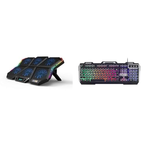 Image of Cosmic Byte Meteoroid RGB Laptop Cooling Pad with 6 Fan Upto 17 inch laptops (Black /Blue)