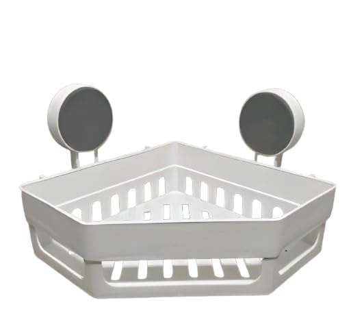 Wall Mounted Corner Bathroom Shelf | No Drill Suction Cup Shower ...