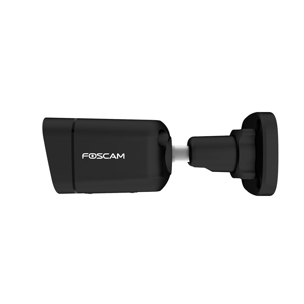 Foscam Caméra IP extérieure PoE 4 MP Starlight avec 4 Spots Lumineux et sirène V4EC Noir