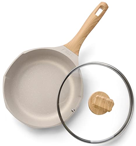 RIOVARM Inducción Antiadherentes Sartenes para freír, Con tapa, 24cm Granito Sartén de...