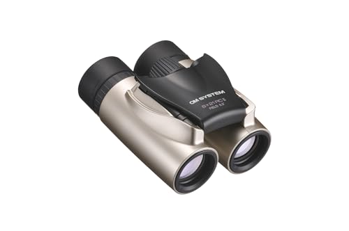 OM SYSTEM 8x21 RC II Binoculars – Compact Pocket Size, Multi-Coated Lenses, Lightweight for Travel, Camping & Bird Watching – UV Protection, 15-Year Warranty, Champagne Gold