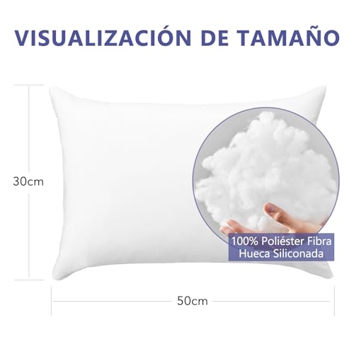 Miniatura 4 de Easy Speed Relleno Cojin 30x50 2 Unidades , Relleno De Cojín Fibra Hueca Siliconada 100 Poliéster,Suave Sofa Cojines Decorativo Cama,Para Casa, Dormitorio