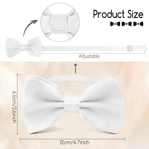 Image of Bow Ties for Men,Mens Bow Tie,Black Ties for Men,Black Tie Adjustable Solid Color Pre-tied for Boy Party Wedding
