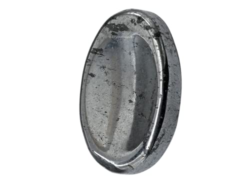 Image of Certified Hematite Crystal Thumb Worry Pebbles Stones for Anxiety Stress Relief Massage - AAA Grade Original Healing Gemstone Agate Rubbing Stone for Yoga Meditation Spiritual Reiki Feng Shui