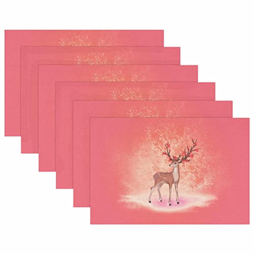 Sets de table antidérapants et isolants motif élan lot de 6