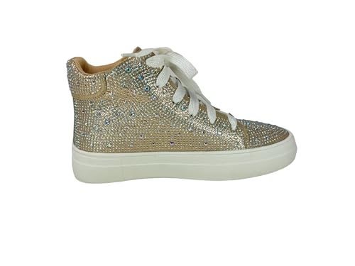 Women's Fashion Rhinestone High Top Lace Up Sneaker Shoes2
