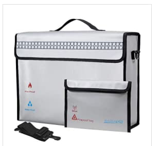Fireproof Document Bags, Extra Large(16″ x 12″ x 5″) Fireproof Safe and Water Resistant Storage with Bag(8.75″ x 6″), Silicone Coated Multi-Layers Safe Box for Files, Money, Passport, Jewelry, V-image-16
