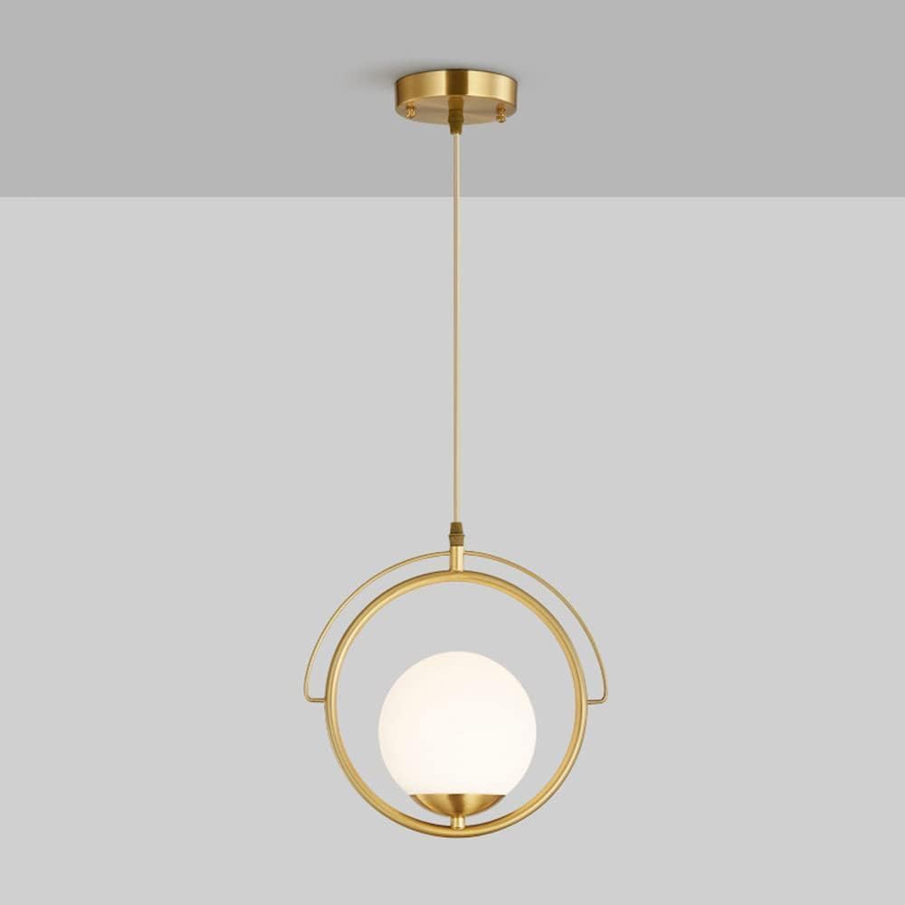 SXECAEPS Modern creative chandelier - Glass Ball Pendent Lamp E14 1-Light Brass Suspended Modern Home Hallway Dining Ceiling Hanging Light Adjustable Lighting Fixture, Pendant