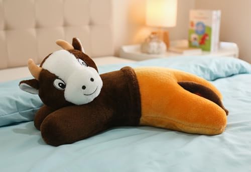 Image of Tickles Bull Soft Stuffed Plush Animal Bolster Pillow Cushion for Kids Boys & Girls Birthday Gift (Size: 40 cm Color: Multicolor)