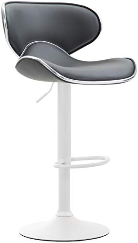 CLP Tabouret De Bar Las Vegas V2 Hauteur Réglable I Tabouret De Bar Confortable Avec Dossier Et Repose-pieds I Chaise Haute De Bar Rembourrée, Couleur:gris,...