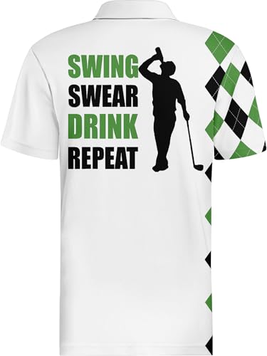 HIVICHI Funny Golf Shirts for Men Crazy Printed Pattern Colorful Wild Novelty Performance Moisture Wicking Mens Polo Shirt4