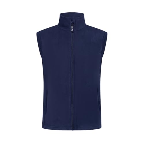 EXNER Damen-Fleeceweste, Ärmellos, Stehkragen, Seiteneingrifftaschen, Zipper, navy, Größe 2XL