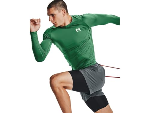 Under Armour HeatGear Kompressions-Langarm-T-Shirt für Herren, (305) Team Kelly Green / Weiß, XX-Large Hoch – Ansicht 2