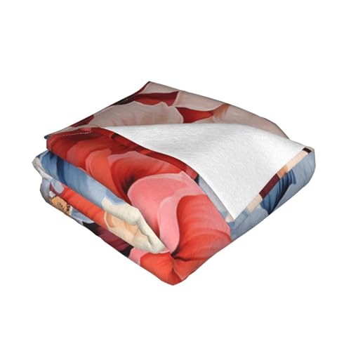 Couverture en microfibre imprimé floral pour lit et canapé douillet