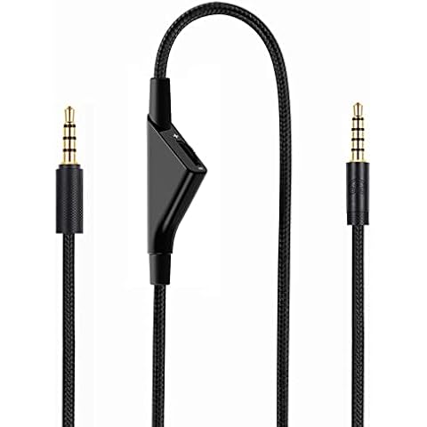 weishan G Pro X Cable, Detachable Gaming Headset Cord Replacement for Logitech G Pro, G433, G233 Headsets, 3.5mm(1/8") Nylon Braided Aux Wire with Volume Controller, 6ft Cover