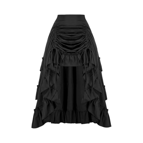 Aryapyper 2025 Women's Half-Skirt Fashionable Retro Court Style Women's Irregular Drawstring Ruffled Beer Skirt