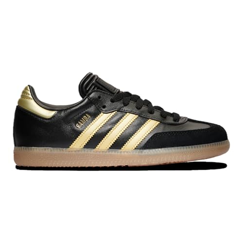 adidas Samba Messi - Boys' Grade School (JH5641, Core Black/Gold Metallic/Gum)