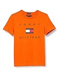 Nicht zutreffend Tommy Hilfiger Jungen Th Logo Tee S/s Hemd, Bonfire Orange, 14