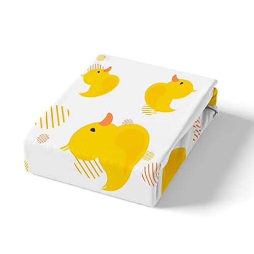 Homewish Cartoon Duck Duvet Cover for Kids Boys Girls,Lovely Yellow Duck Comforter Cover Set,Cute Hand Drawn Duck Bedding Sets King,Lovely Farmhouse Animal Quilt Cover with 2 Pillowcases - Image 4