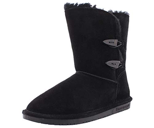 BEARPAW Women's Abigail Winter Boot, Black, 7 M US