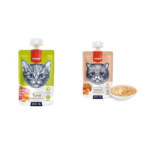 Wanpy Seti | Taze Ton Balıklı&Tavuklu Kedi Et Ezmesi 90 gr x1 + Taze Somonlu&Tavuklu Kedi Et Ezmesi 90 gr x1
