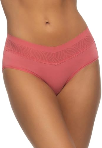 Image of Felina Womens 5 Pack Stay In Place Mid-Rise Lace Hipster