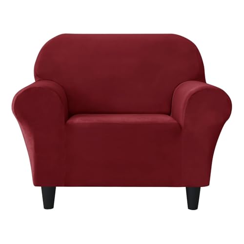 JHLD Elásticas Funda De Sofá para Perros, Universal Funda para Sofá Terciopelo Antideslizante Protector para Sofás Lavable-Vino Rojo-Small