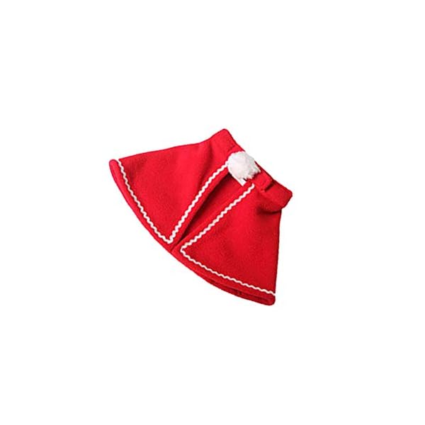 Bestoyard dog cloak christmas pet costumes red polar fleece pet cape cat halloween costume pet apparel size s (red) - image 6