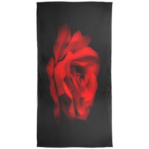 Shawl Wrap, Red Rose On Black Womens Large Chiffon Scarf Lightweight for Dresses2