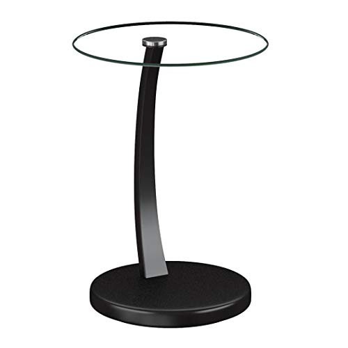 Coaster Home Furnishings Accent Table with Round Glass Table Top Cappuccino and Clear