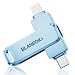MFi Certified 256GB iPhone Photo Stick, High-Speed USB Flash Drive Memory Storage for Video Backup, Compatible for iPhone/iPad/Android/PC (Titanium Blue)