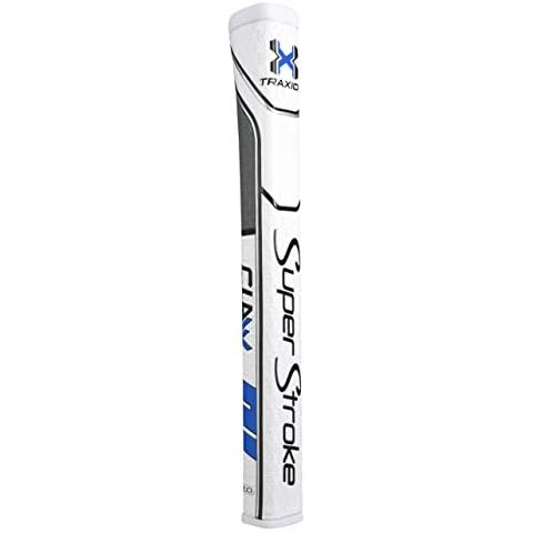 Super Stroke Traxion Claw 2.0 Golf Putter Grip - White/Blue/Grey Cover