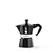Bialetti Caffettiera Moka Express Color, 3 Tazze, Manico anti scottatura, Non adatta a induzione, 3 Tazze (130 ml), Alluminio, Nero