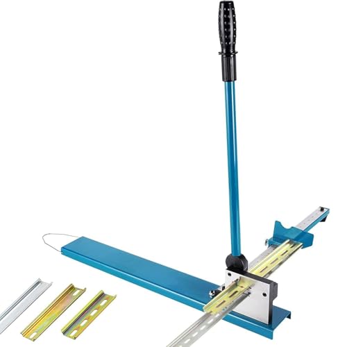 Coupe-rail DIN, double rainure, 35 mm avec échelle de mesure, idéal pour la coupe de goulottes en acier, en aluminium et en PVC