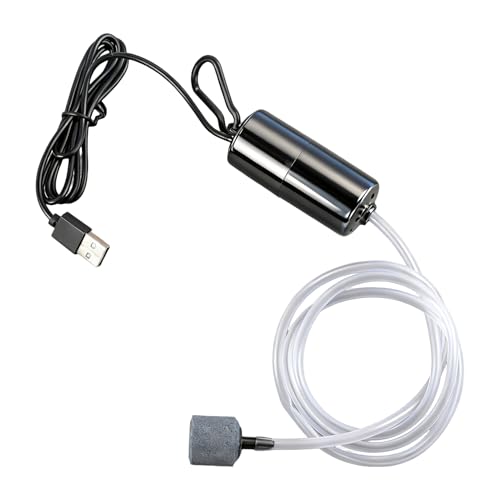 Pompe à Air pour Aquarium Mini USB, Bulleur d’Oxygène Portable pour Aquariums d'eau Douce et Marine, Faible Consommation d’Énergie, Solution Idéale...
