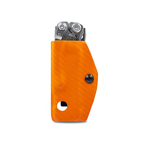 Clip & Carry Kydex Sheath Belt Clip Holster Holder Cover For Leatherman Skeletool - Made In Usa (Carbon Fiber Orange) #TOP11