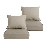 Goodgoods 24x24 inch Outdoor/Indoor Deep Seat Patio Cushions Set of 2 Resilient Foam Filling Water Repellent Stain-Resistant UV Resistant Weather Resistant Deep Seat Bottom Putty