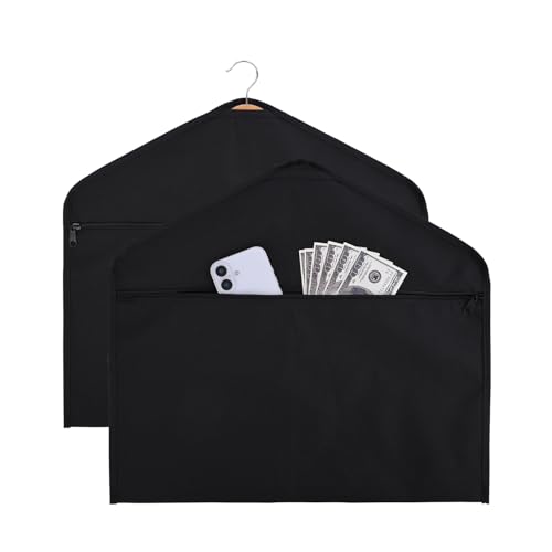 2 Pack Hanger Diversion Safe Bag,Hanger Safe Hidden Storage,Hidden Pocket Safe,Suitable for hanging under clothes to hide personal valuables in travel, home, and hotels