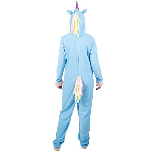 Bioworld Mens Blue Unicorn Long Sleeve Union Suit Sleep Wear2