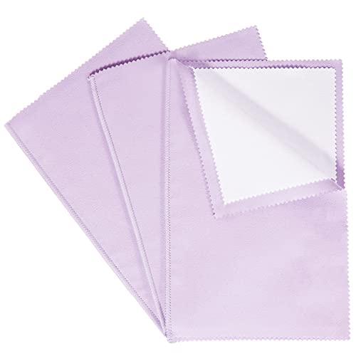 CATIFLIN 3 Pack Large Jewelry Cleaning Cloths (Purple)