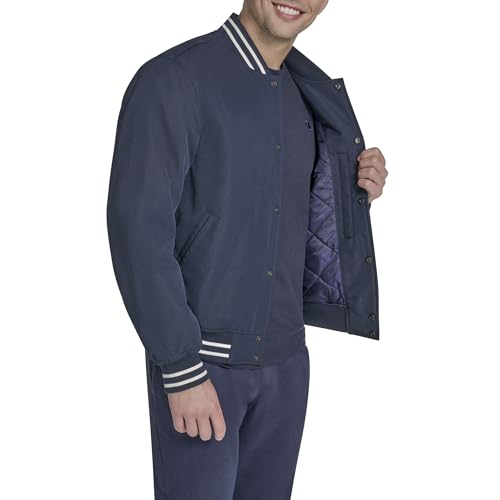 Image of Champion Men's Logo Striped-trim Varsity Jacket
