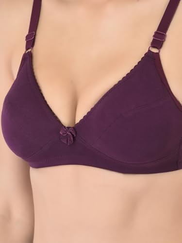 Image of Softline Women's Cotton Blend Wire-Free Non-Padded Plunge Bra Combo | Comfortable & Breathable Everyday Wear (Pack of 2)