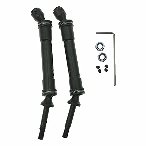 Kqiang 2PCS Rear Drive Shaft for Traxxas Slash 4X4 Rustler VXL Approx.115~140mm Metal Black