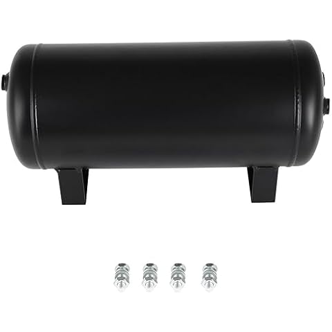 STAYTOP 2 Gallon (8 Liter) 6 Ports Suspension Air Ride Bag Train Truck Horn Air Tank 200 PSI Cover