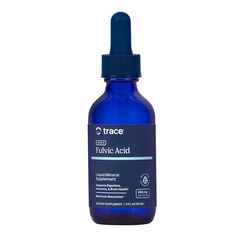 Trace Minerals Liquid Ionic Fulvic Acid Drops 250mg | 59ml 59 Servings | Trace Mineral Supplement 72+ Ionic Minerals & Electrolytes | Digestion Gut Health Hydration pH Balance Muscle Endurance