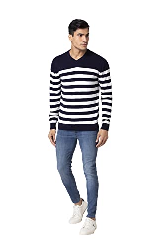 Image of Allen Cooper Strips Sweater for Men