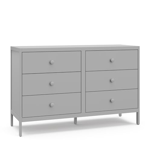Image of Graco Theo 6 Drawer Dresser (Pebble Gray) - GREENGUARD Gold Certified, Interlocking Drawer System, Dresser Drawer Organizer for Nursery & Kids Bedroom
