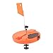 Luocute Ice Fishing Tip Up, Anti Freeze Portable Fishing Tackle Tool with Stainless Steel Spindle, Fishing Tool with Flag Pole for Winter Fishing, Bright Orange Red Color